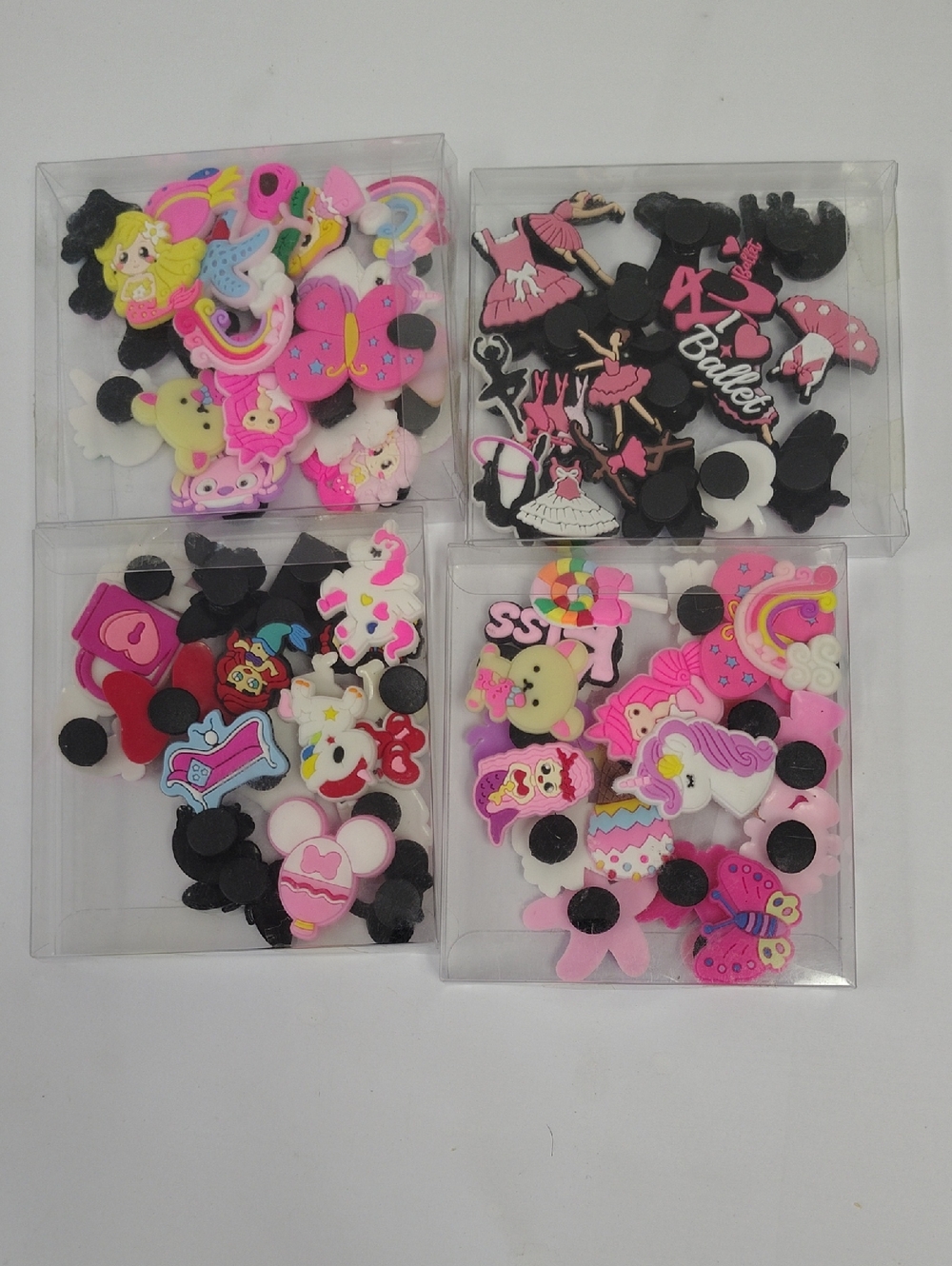 4 Packages Of Colorful Shoe Charms